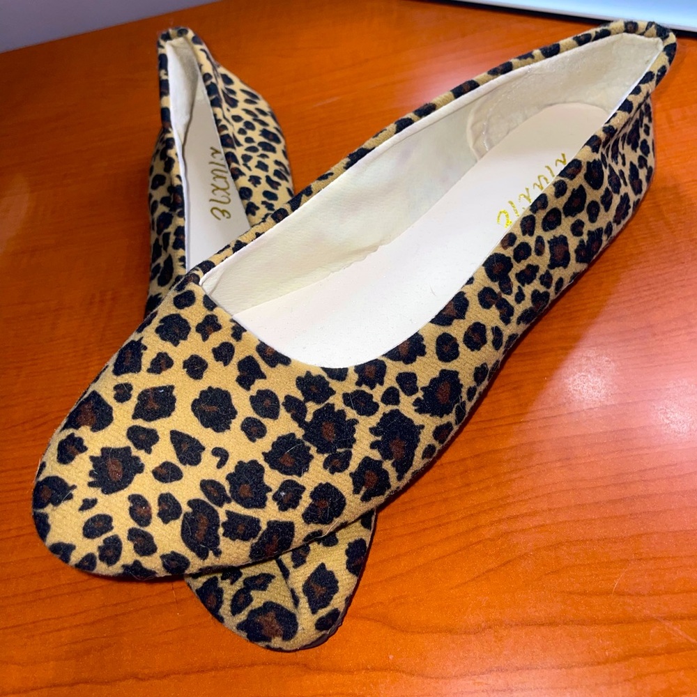 Cheetah Print Leopard Ballet Flat Slip On Shoes